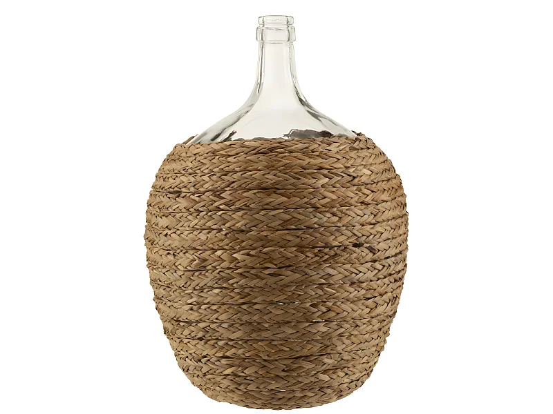 Bottiglia di vetro in legno naturale 37,5x37,5x53 cm