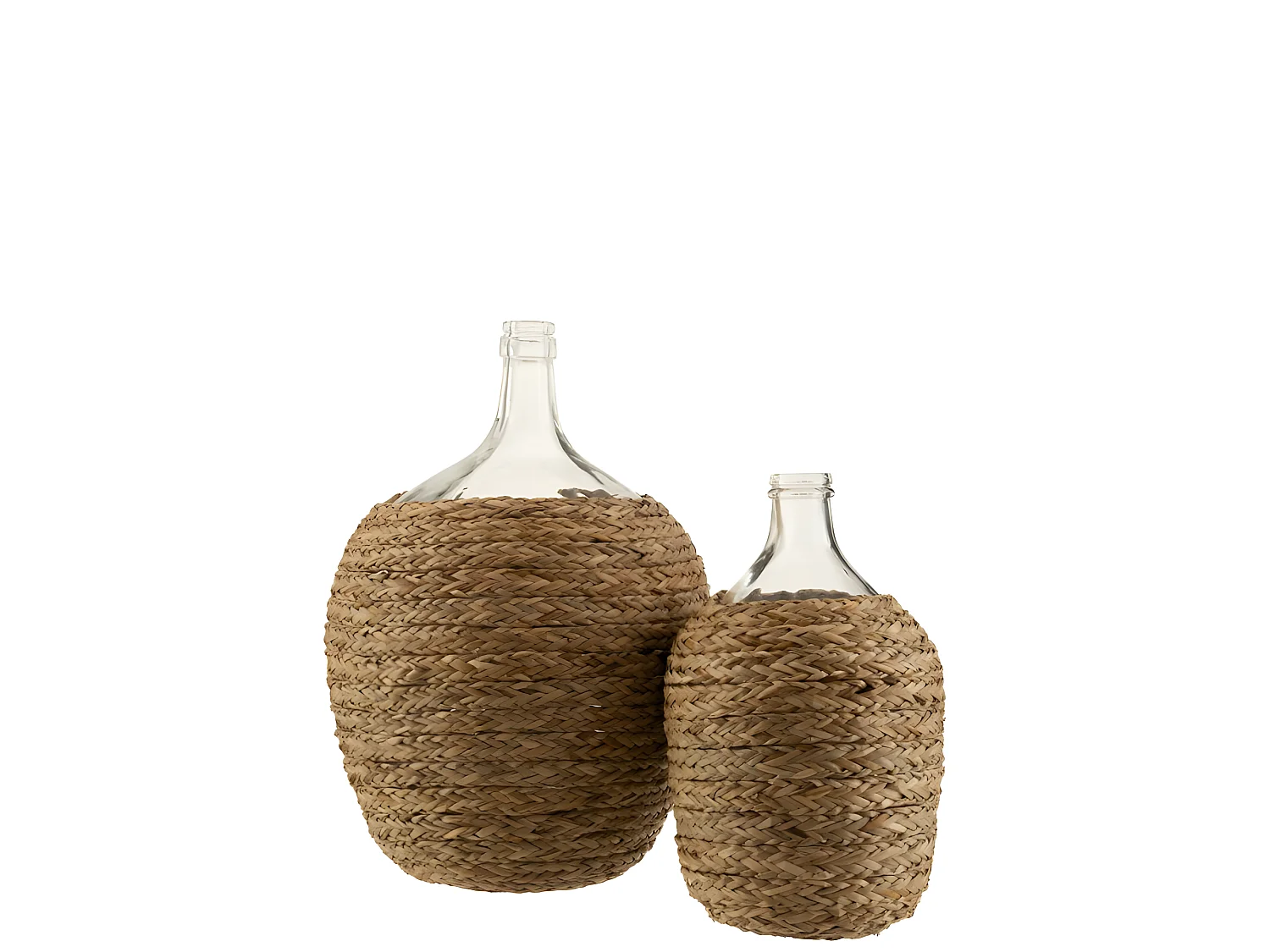 Bouteille verre en bois naturel 37.5x37.5x53 cm