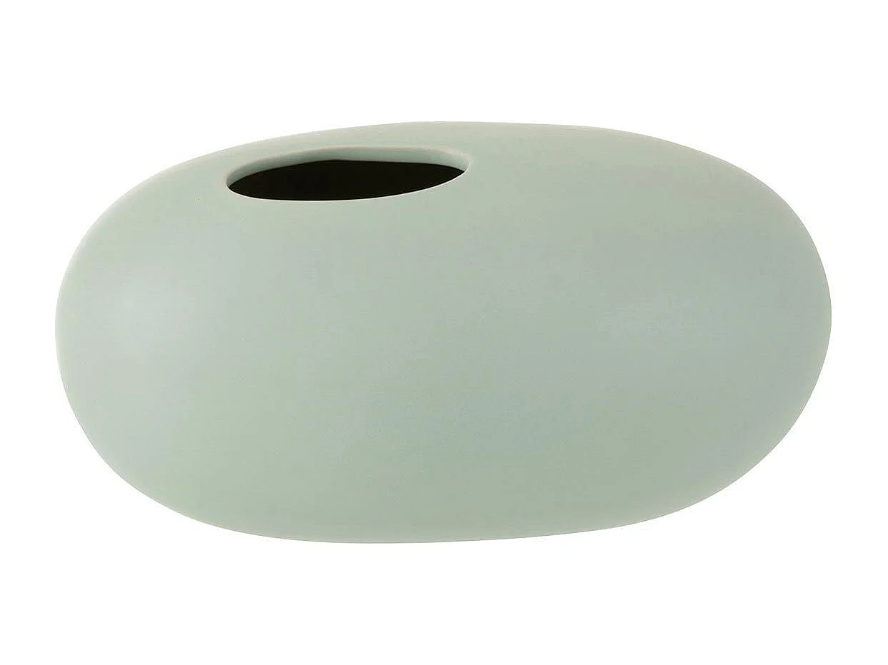 Vase Design "Ovale Céramique" 25cm Vert Pastel