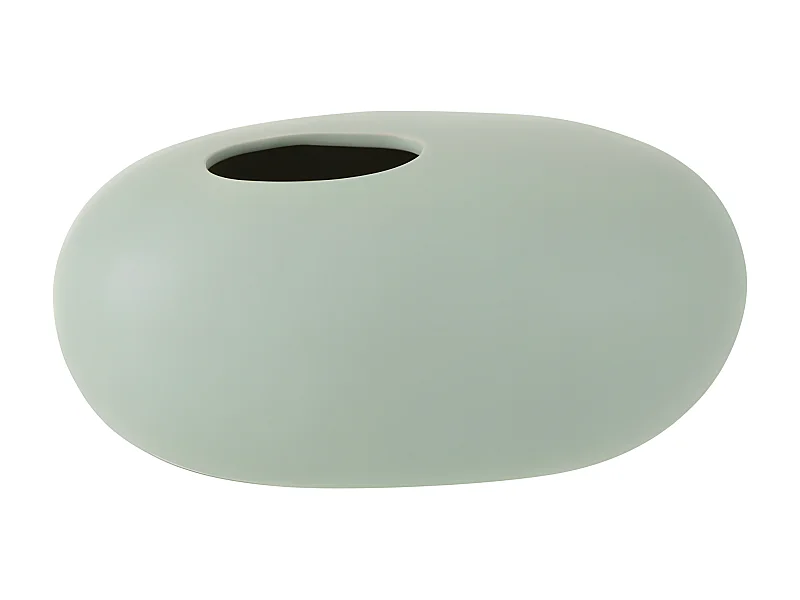 Vaso ovale in ceramica verde pastello 25x15x13cm