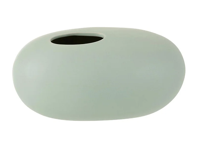 Vase Design "Ovale Céramique" 25cm Vert Pastel