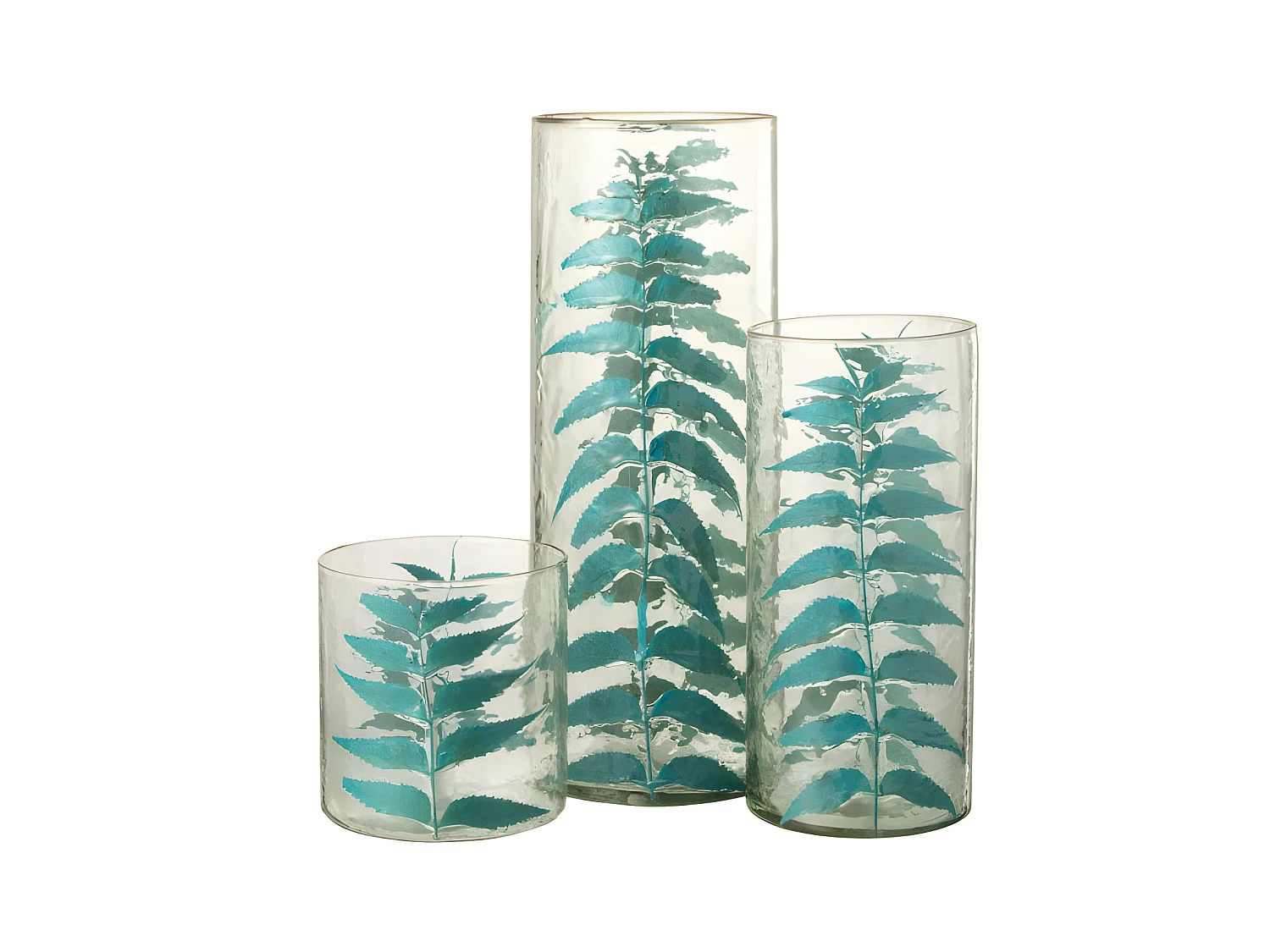 Vase avec feuille en verre multicouleur 16x16x43 cm