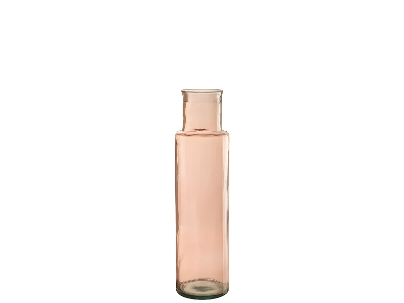 Vaso cilindrico in vetro rosa 15x15x55 cm