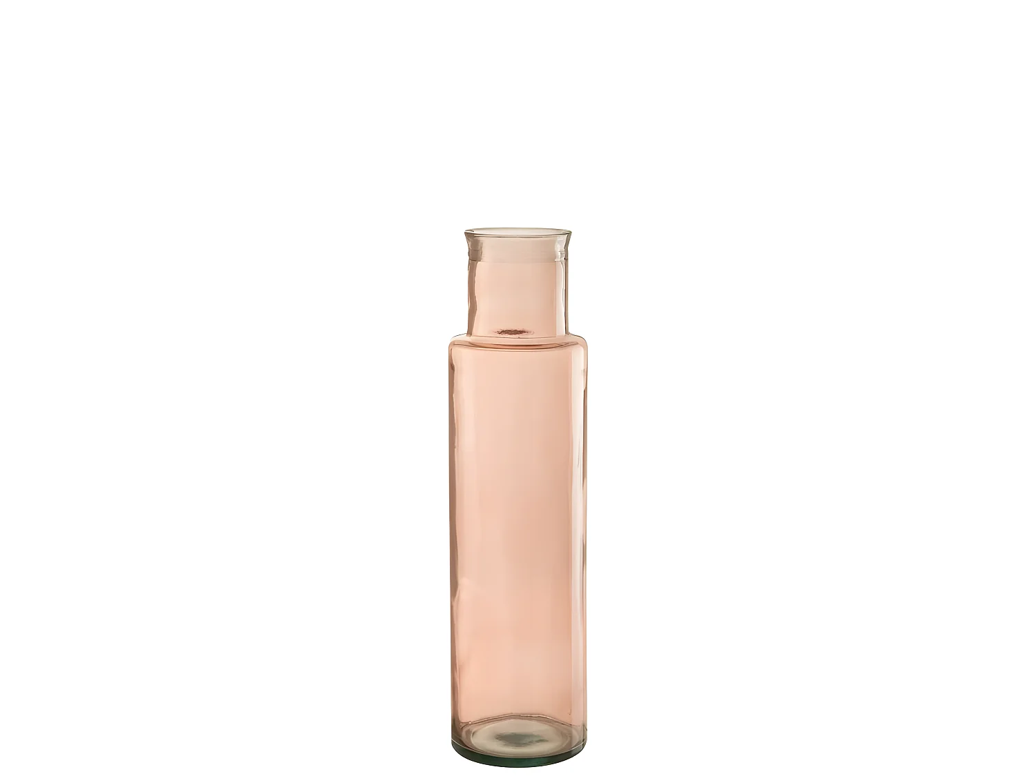 Jarrón cilíndrico de vidrio rosa 15x15x55 cm