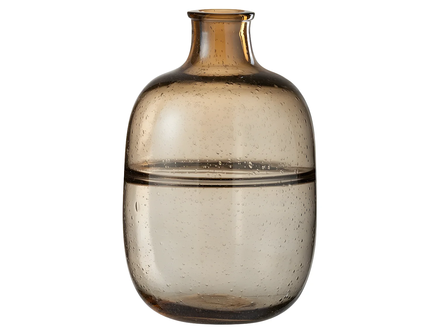 Vase Rond Design "Nervures" 35cm Ambre