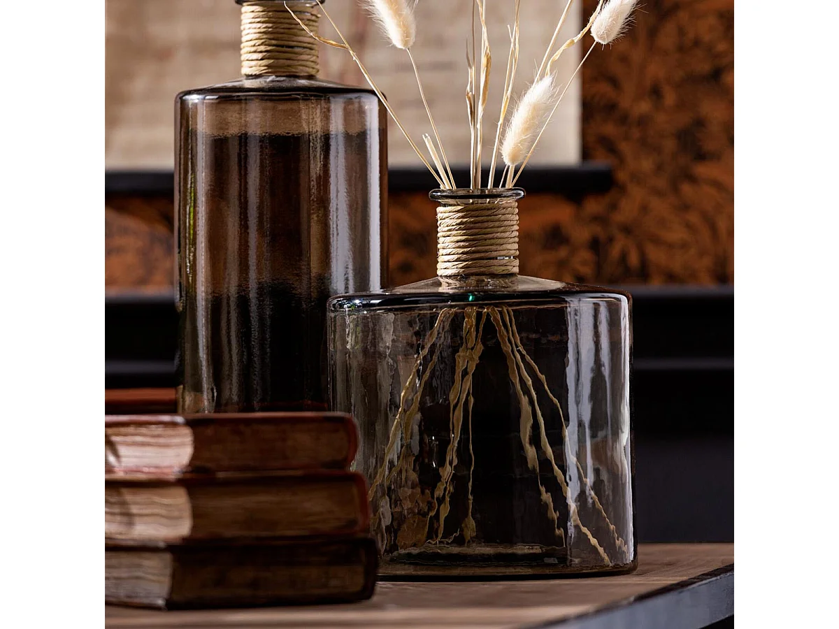 Vase Design en Verre "Safari" 45cm Marron