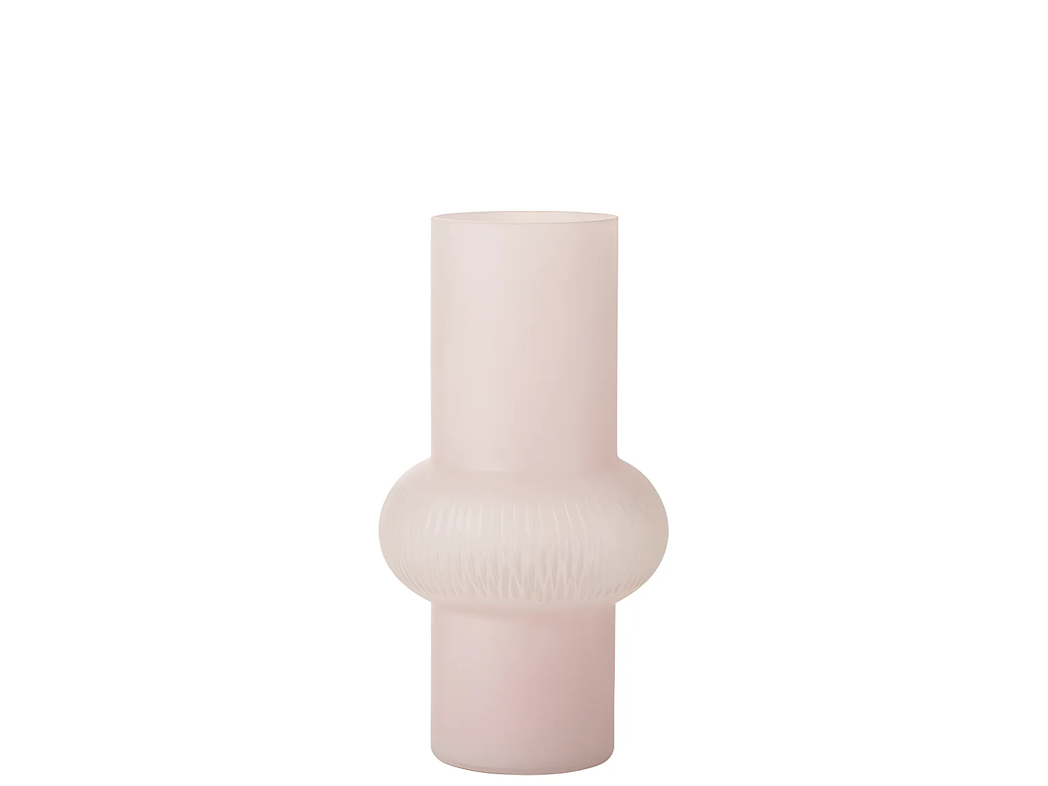 Vase avec anneau en verre rose 20x20x36 cm