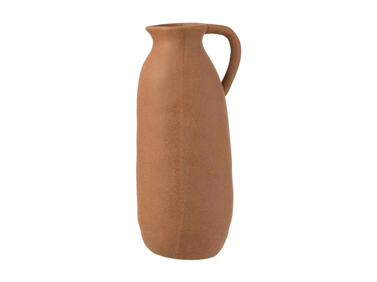 Vaso brocca con manico in ceramica arancione 15x14x36 cm