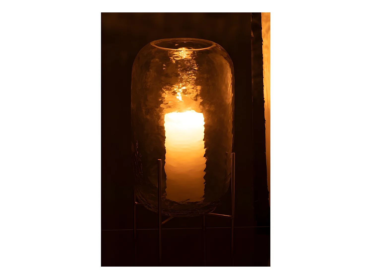 Vase sur Pied en Verre "Pieto" 30cm Transparent