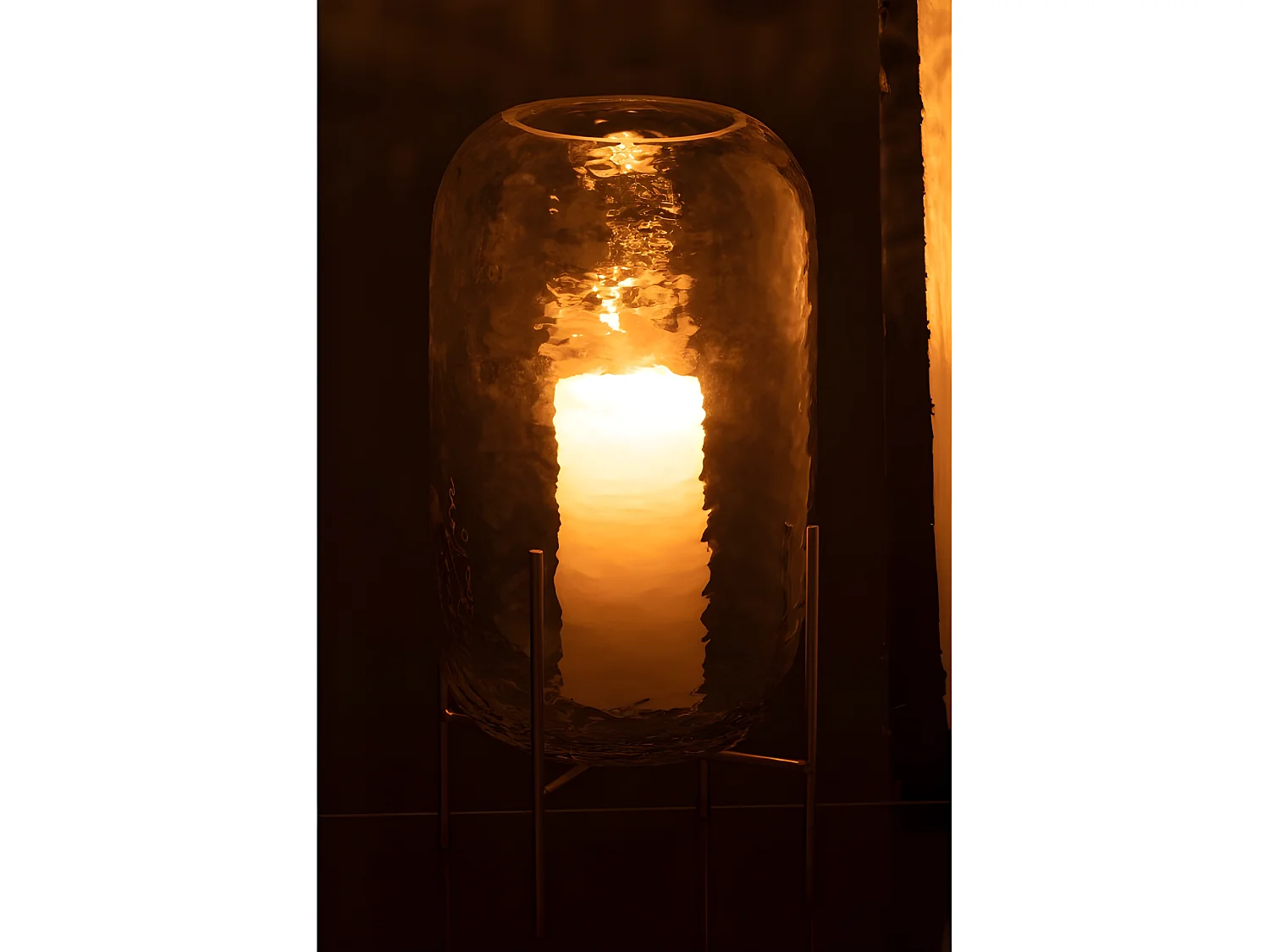 Vase sur Pied en Verre "Pieto" 30cm Transparent