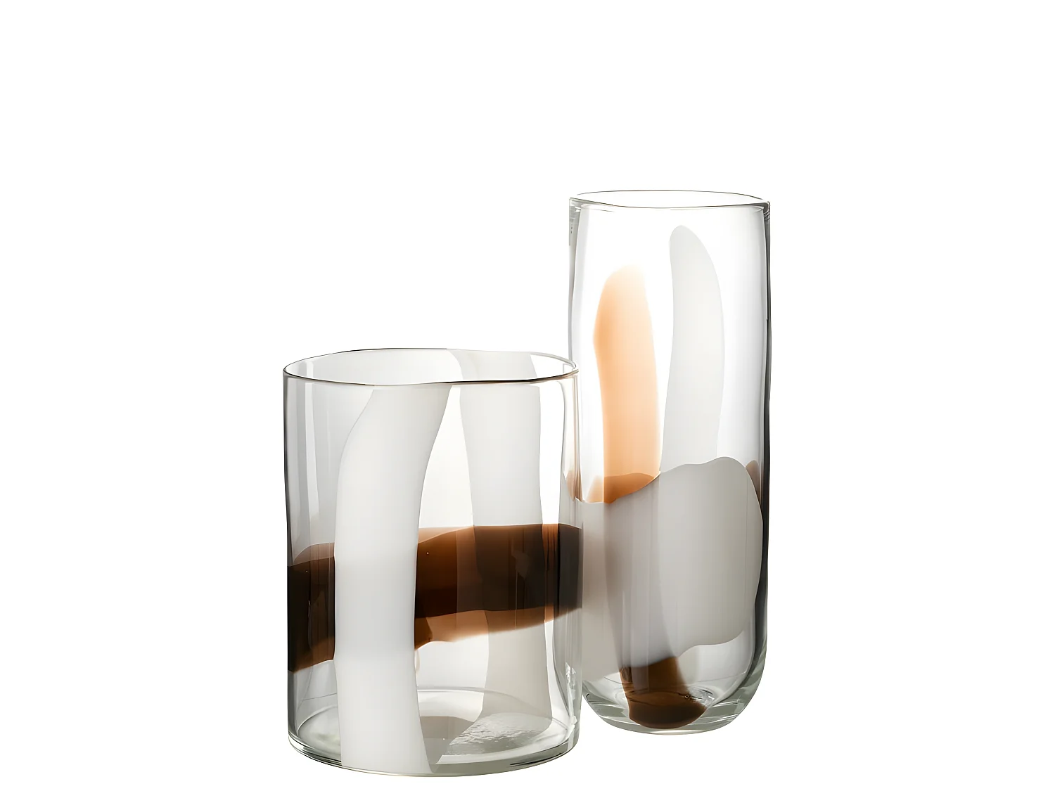 Vaso in vetro multicolore 14x14x37 cm