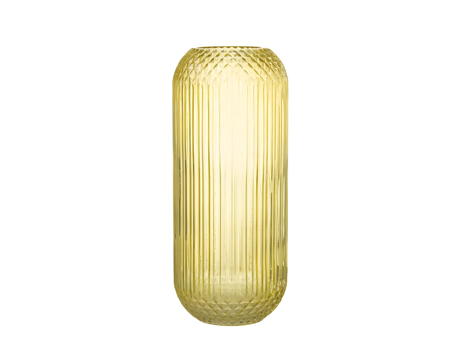 Jarrón de vidrio amarillo recto de L15*l15*H36cm