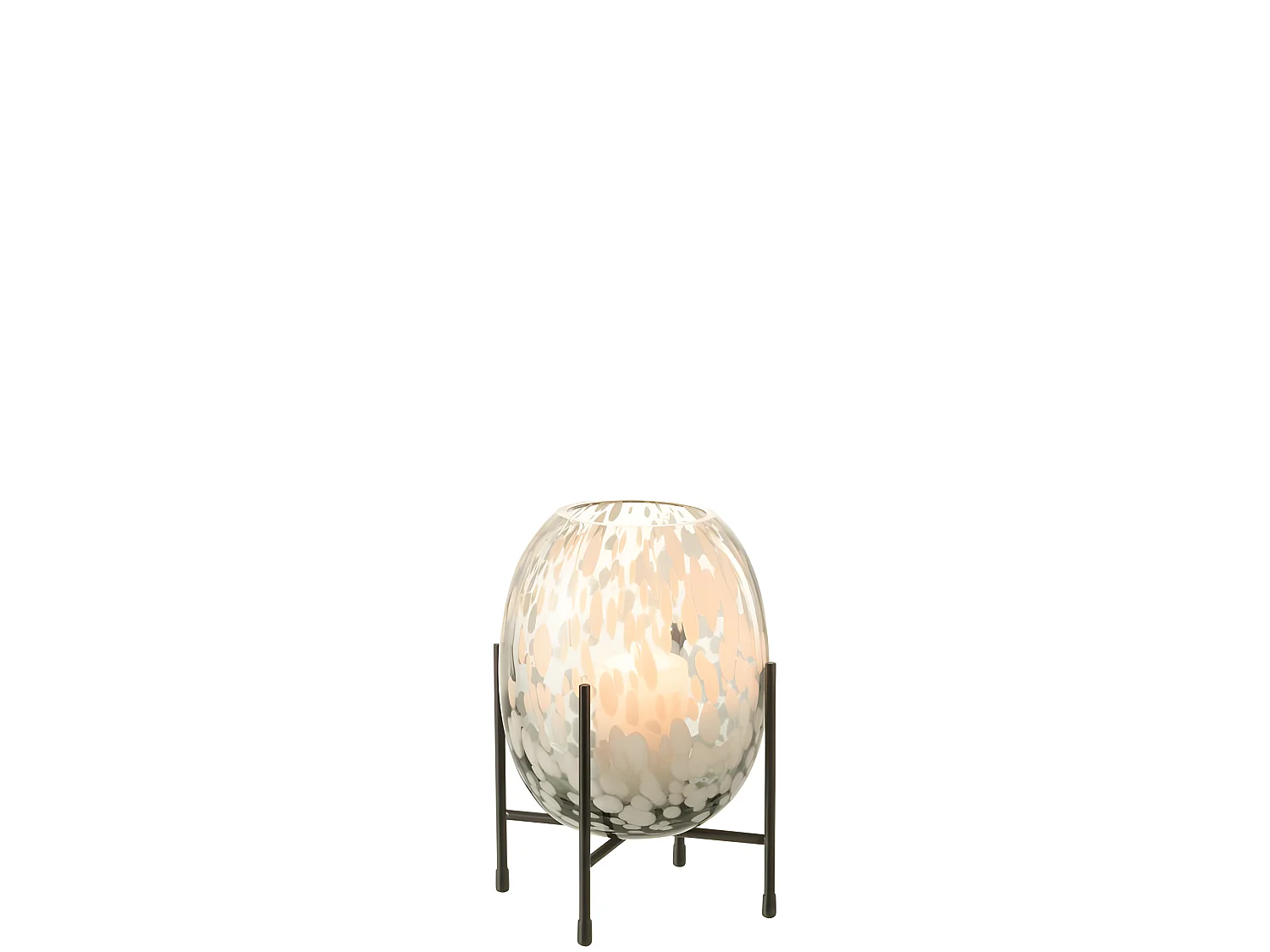 Vaso in vetro grigio 14x14x22 cm