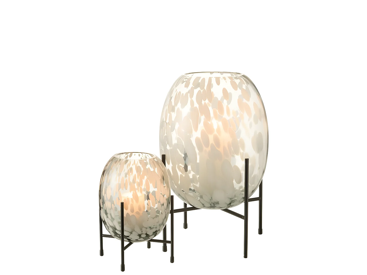 Vaso in vetro grigio 14x14x22 cm