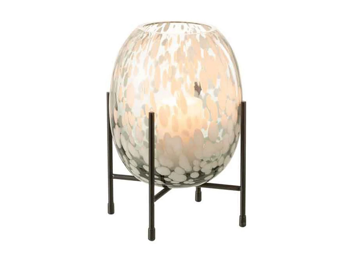 Vaso in vetro grigio 14x14x22 cm