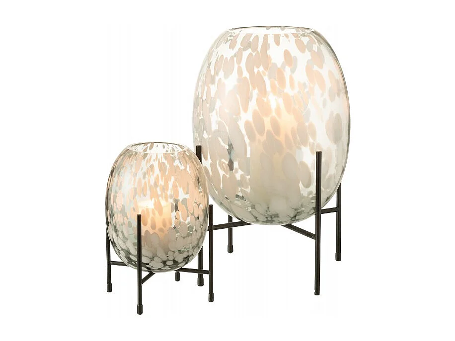 Vaso in vetro grigio 14x14x22 cm