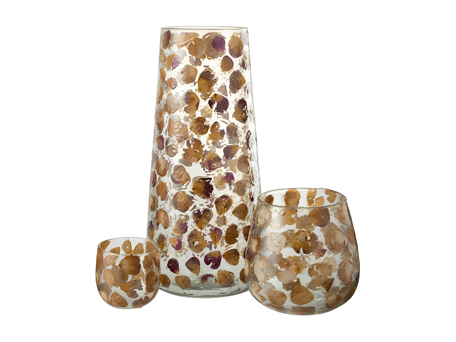 Vaso in vetro arancione maculato 18x18x37 cm