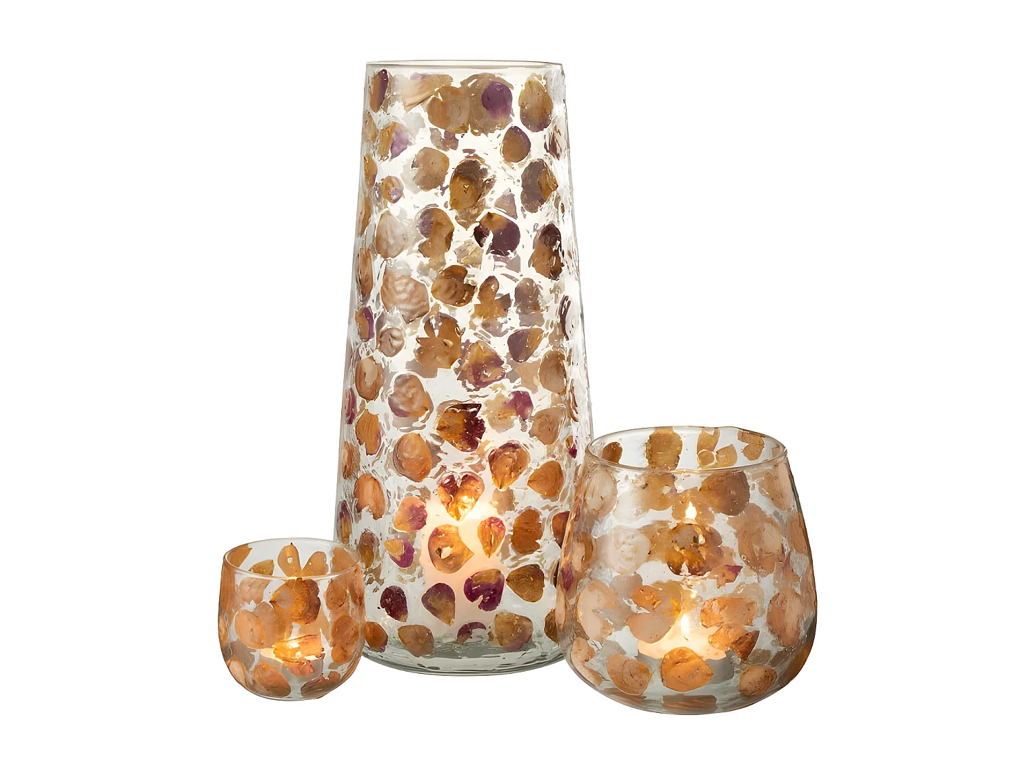 Vaso in vetro arancione maculato 18x18x37 cm