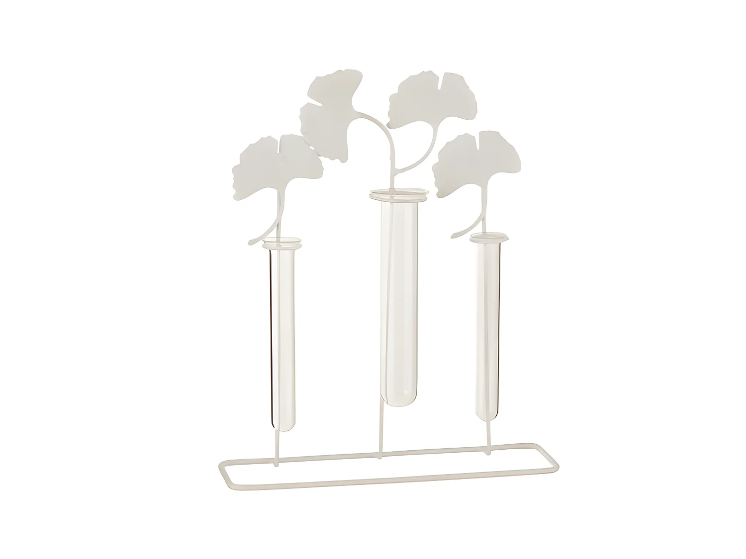 Vase Déco Fleurs "3 Porteurs" 32cm Blanc