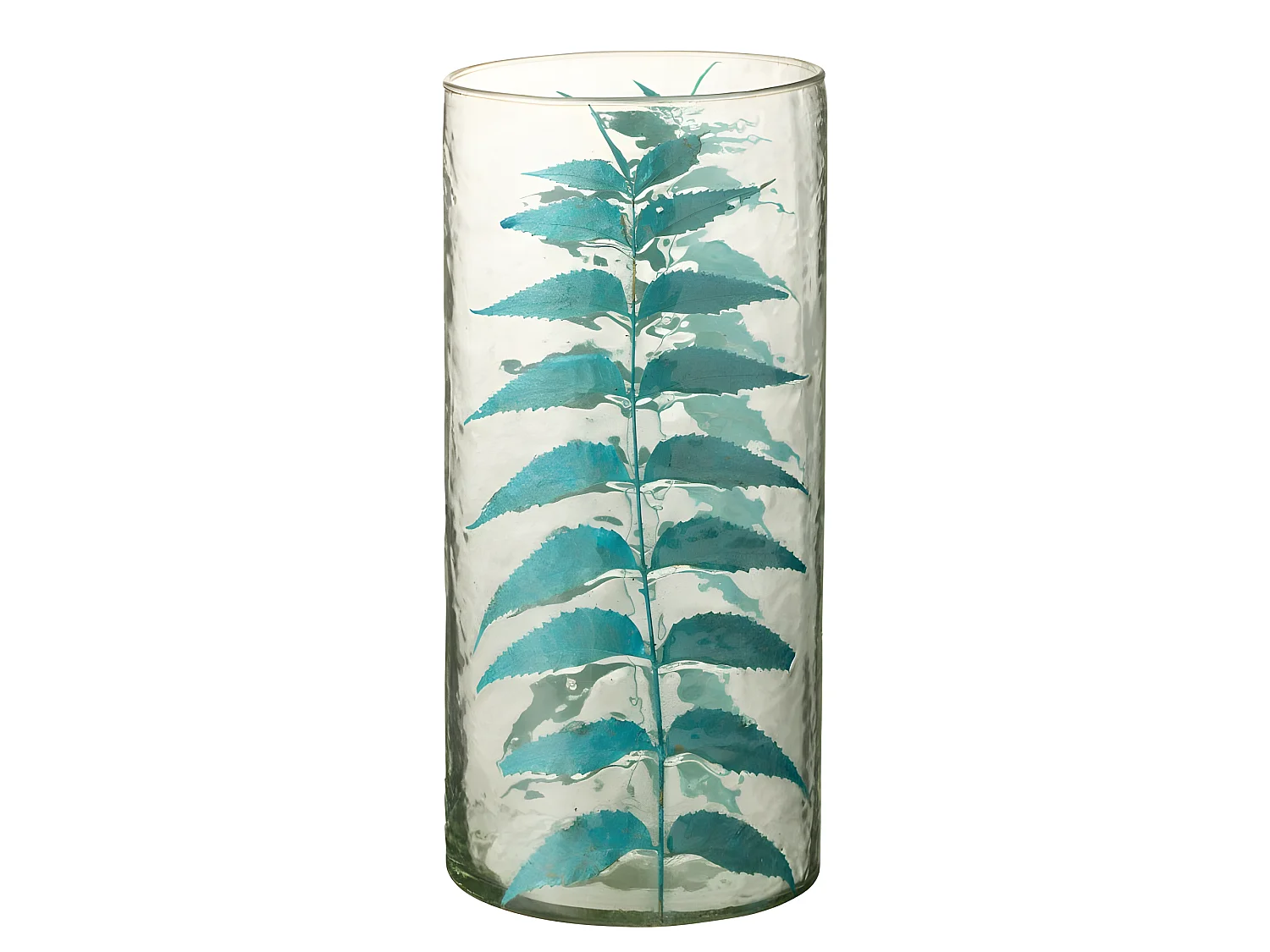 Vase avec feuille en verre multicouleur 14x14x30 cm