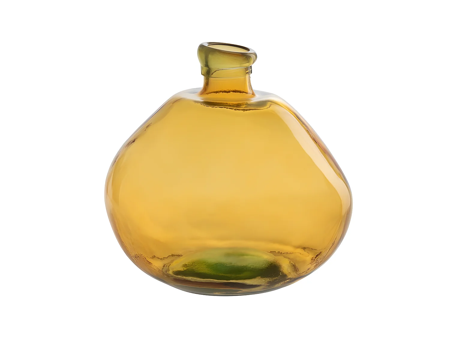 Jarrón irregular de vidrio ocre de 35x35x31 cm