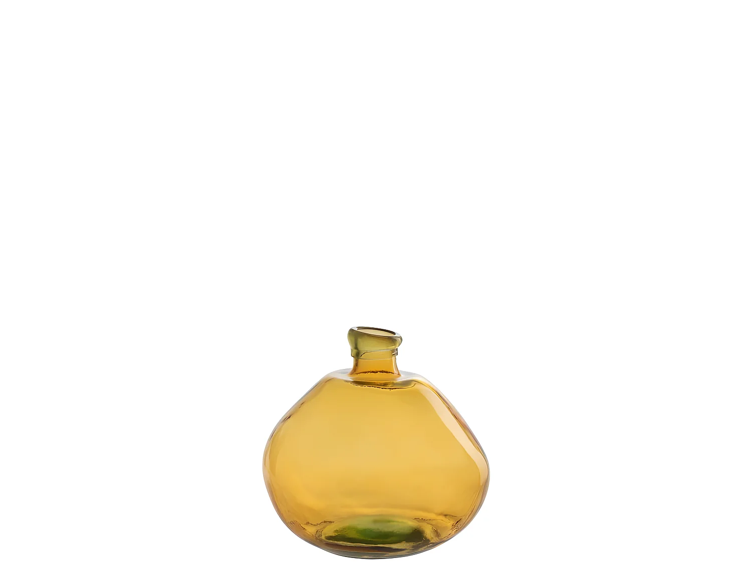 Jarrón irregular de vidrio ocre de 35x35x31 cm