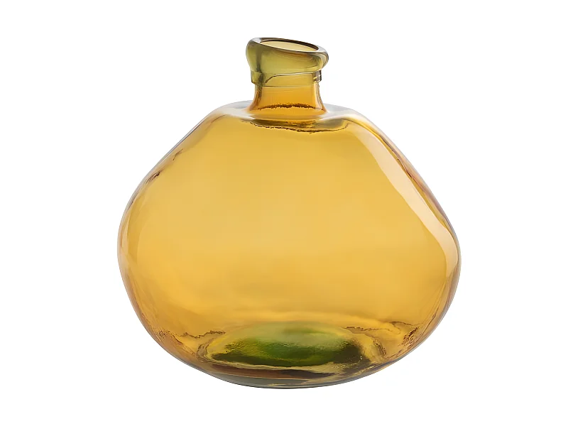 Vaso irregolare in vetro ocre 35x35x31 cm