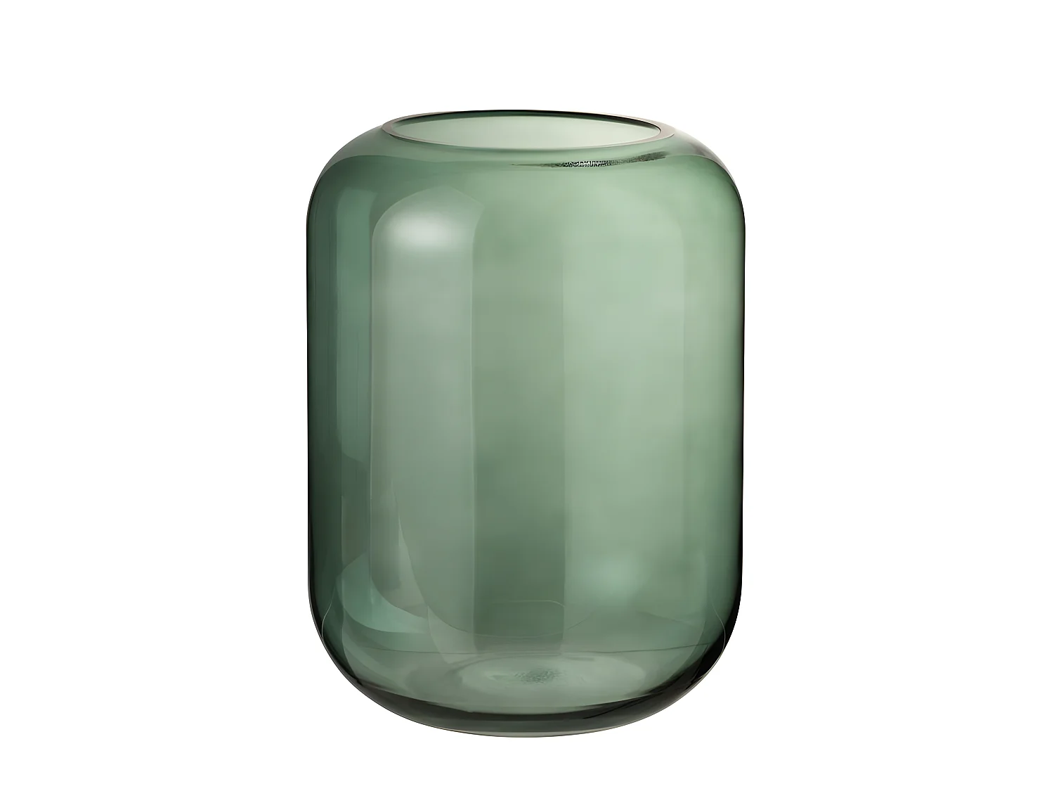 Jarrón cilindro vidrio verde Alt. 29