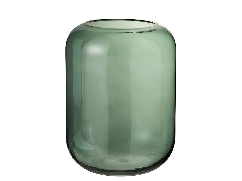 Vaso cilindrico in vetro verde 29x22x22 cm