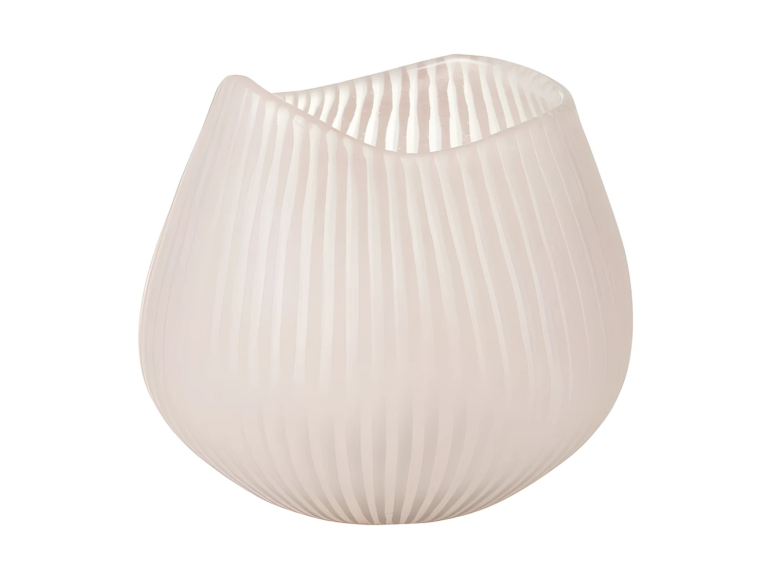 Vaso in vetro rosa rigato 21x22x21 cm