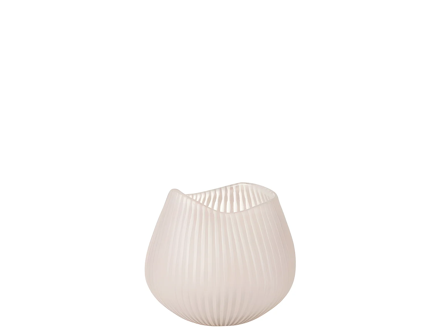 Jarrón de líneas de vidrio rosa 21x22x21 cm