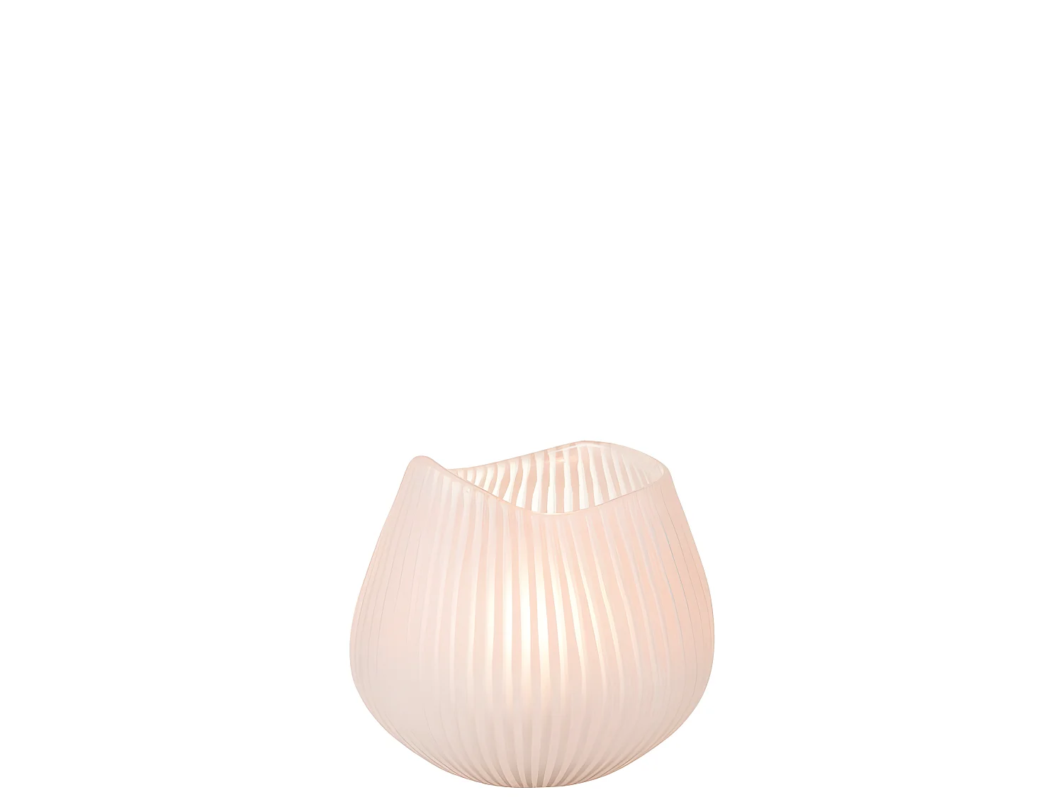 Jarrón de líneas de vidrio rosa 21x22x21 cm