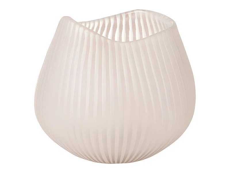 Vaso in vetro rosa rigato 21x22x21 cm