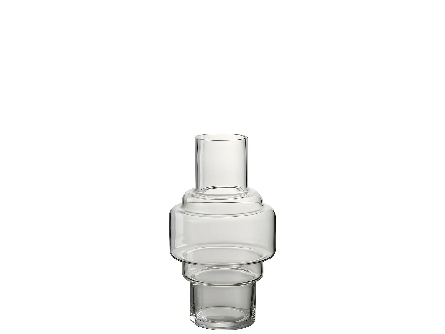 Jarrón de vidrio transparente de 13.5x26cm