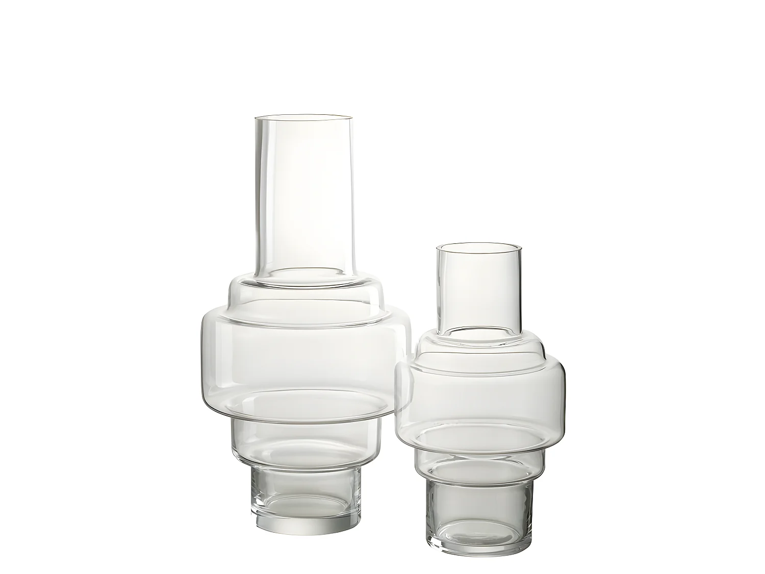 Jarrón de vidrio transparente de 13.5x26cm