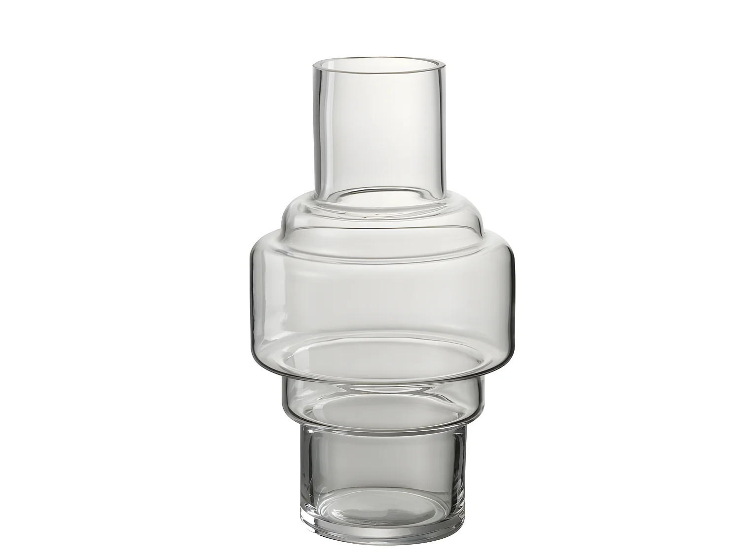 Jarrón de vidrio transparente de 13.5x26cm