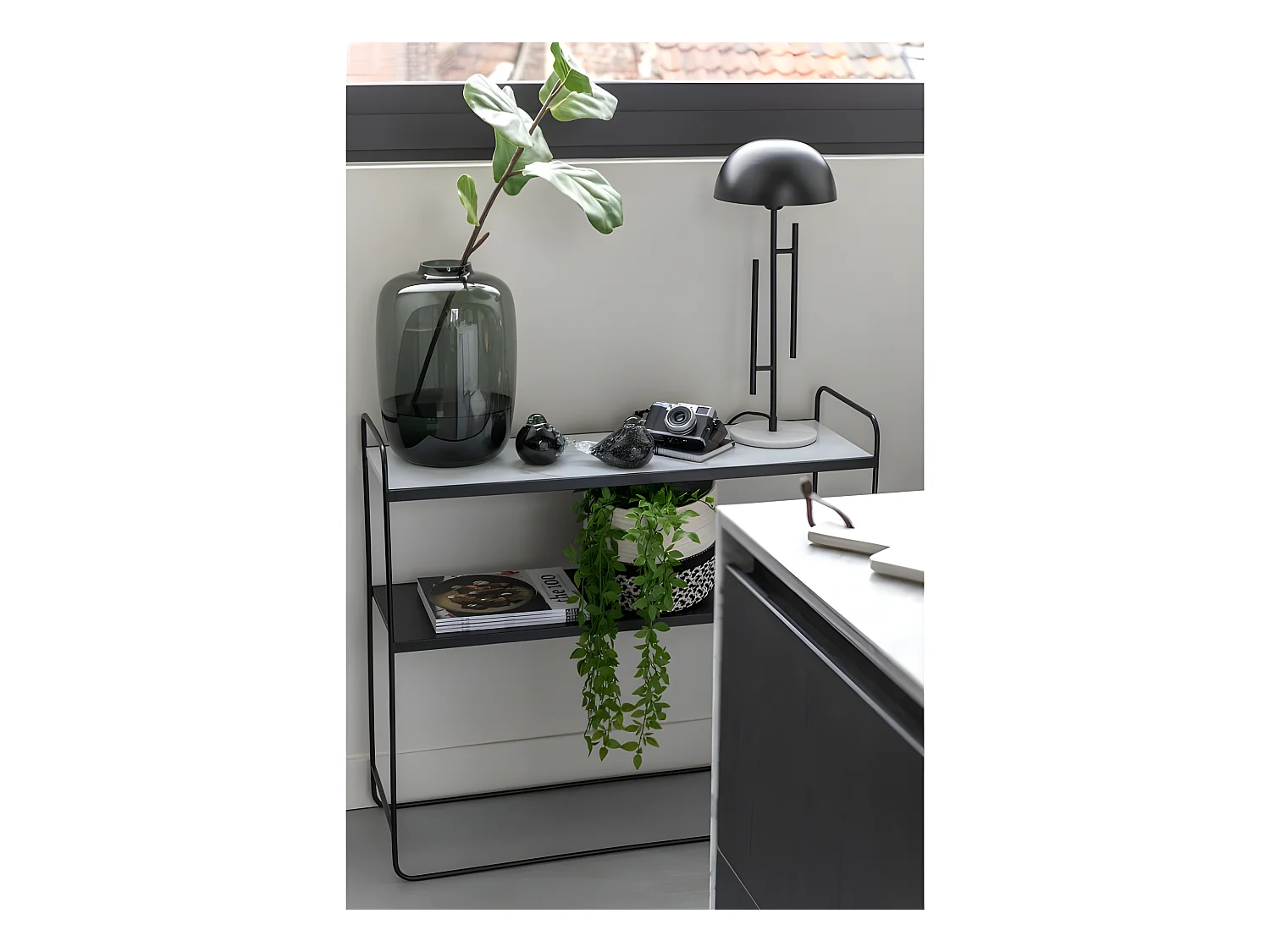 Jarrón cleo cristal gris Alt. 45 cm