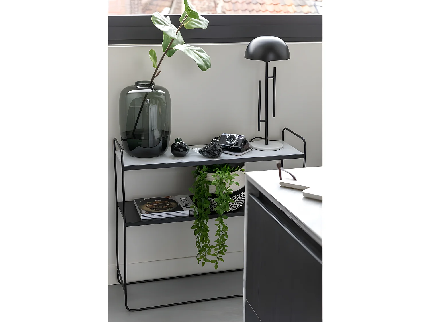 Vaso in vetro grigio 30x30x45 cm