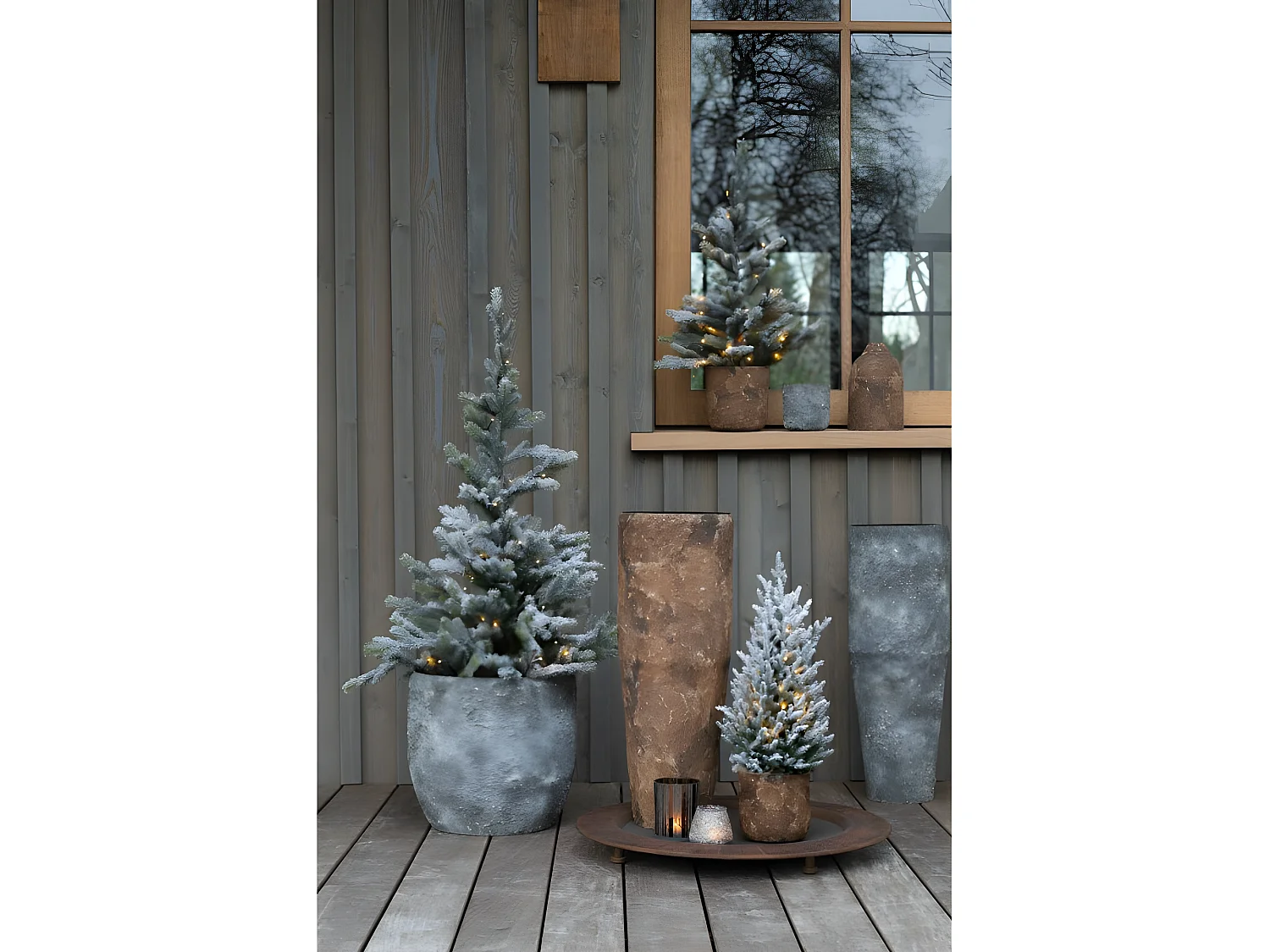 Vase Cylindrique en Métal "Effy" 70cm Gris