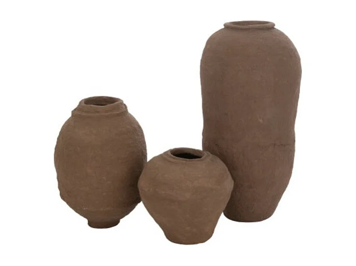 Vaso irregolare in carta marrone 45x45x96 cm
