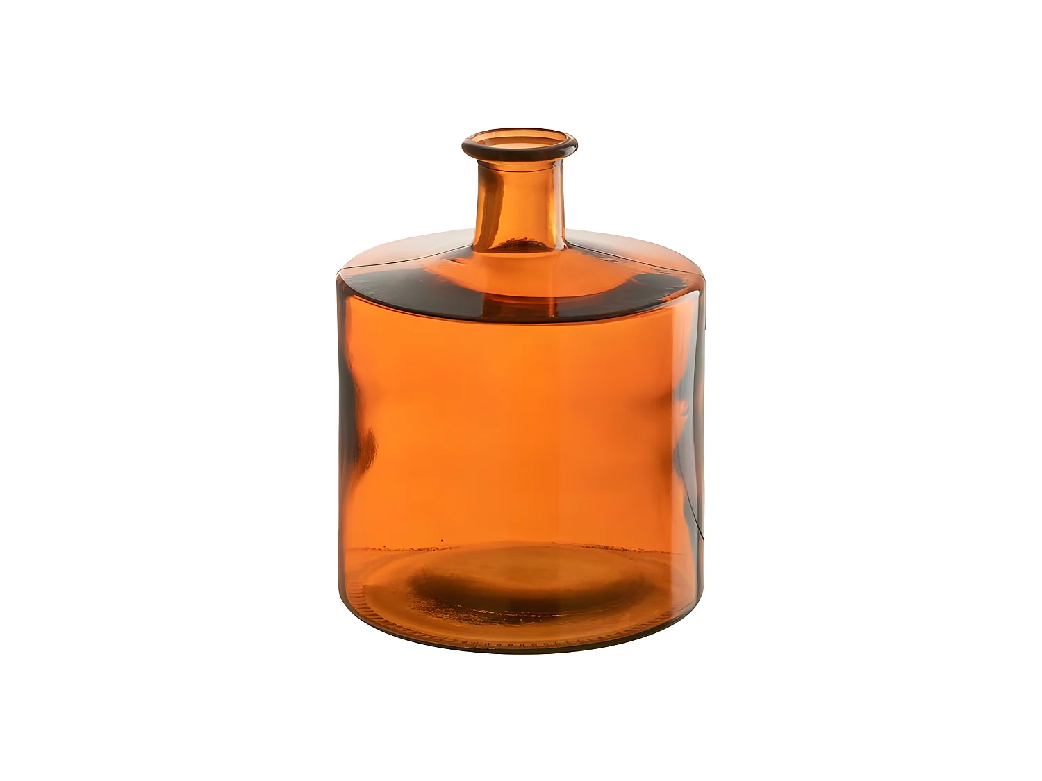 Jarrón grande con cuello de vidrio rojo 21x21x26 cm