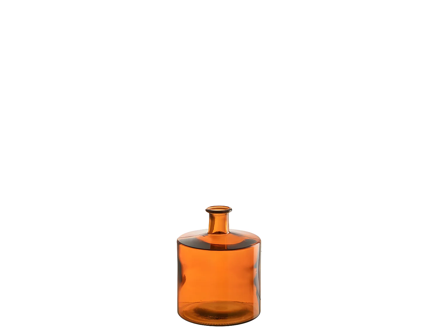 Jarrón grande con cuello de vidrio rojo 21x21x26 cm