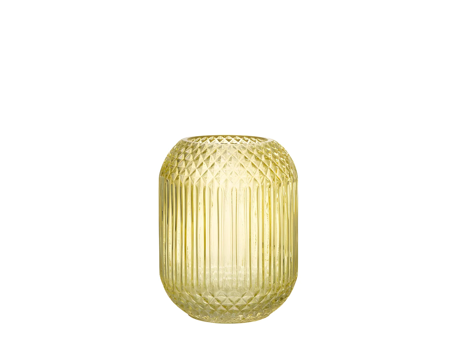 Jarrón de vidrio amarillo recto L18*l18*H19cm