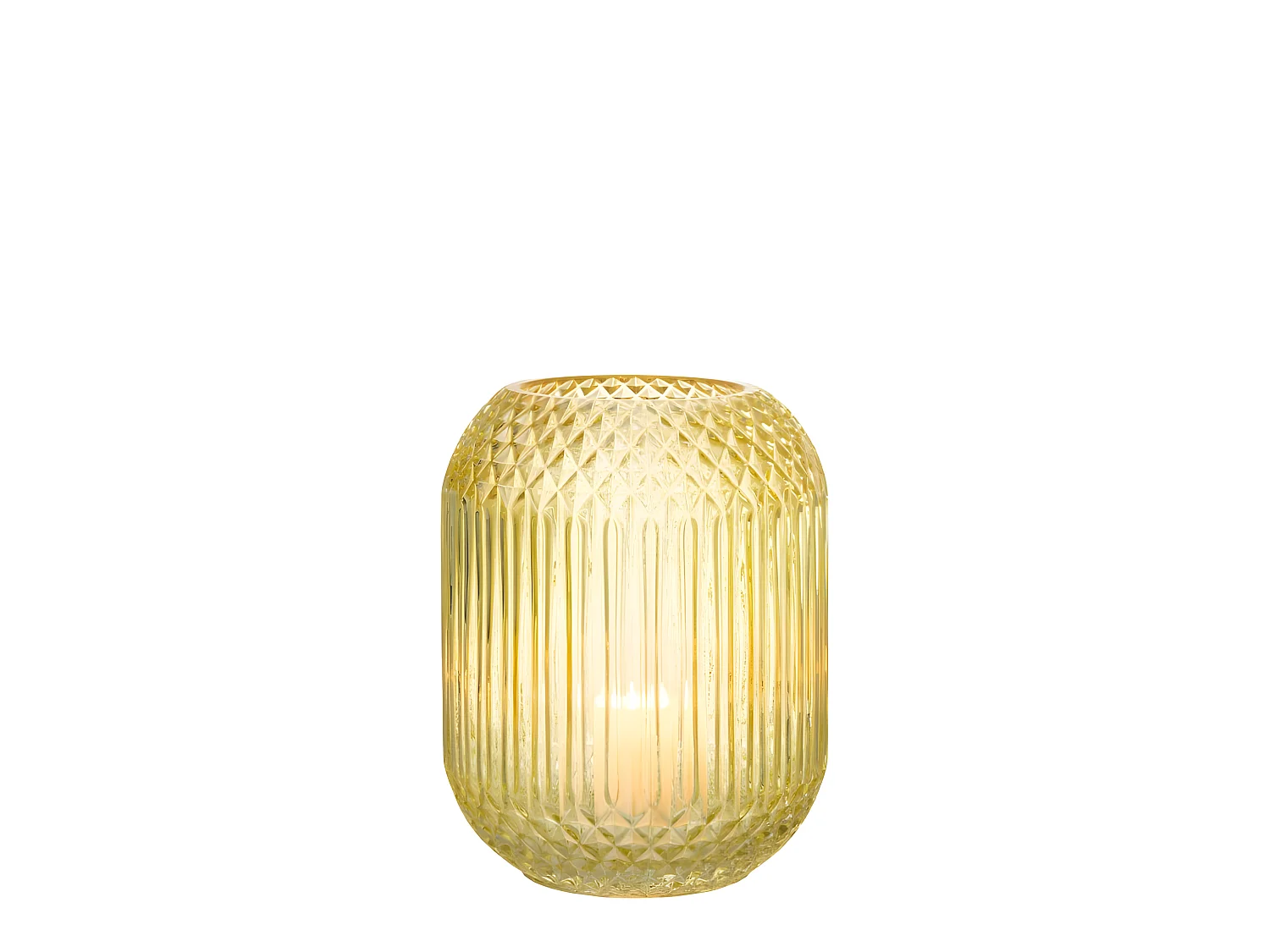 Jarrón de vidrio amarillo recto L18*l18*H19cm