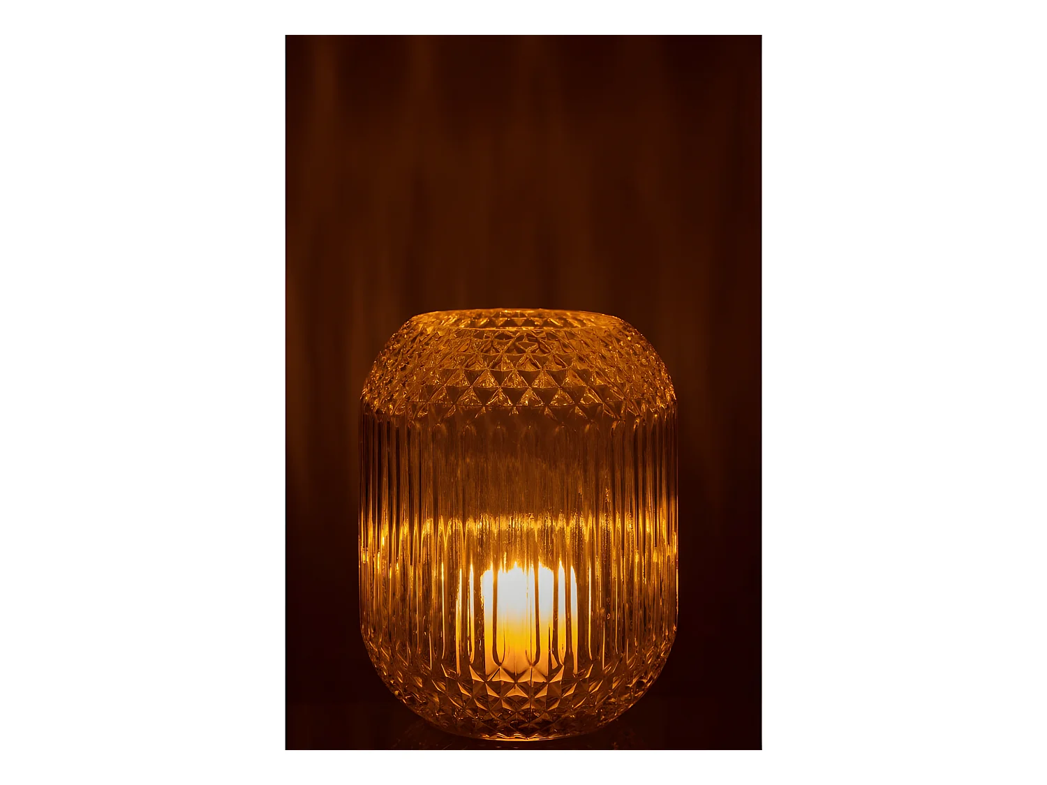 Jarrón de vidrio amarillo recto L18*l18*H19cm