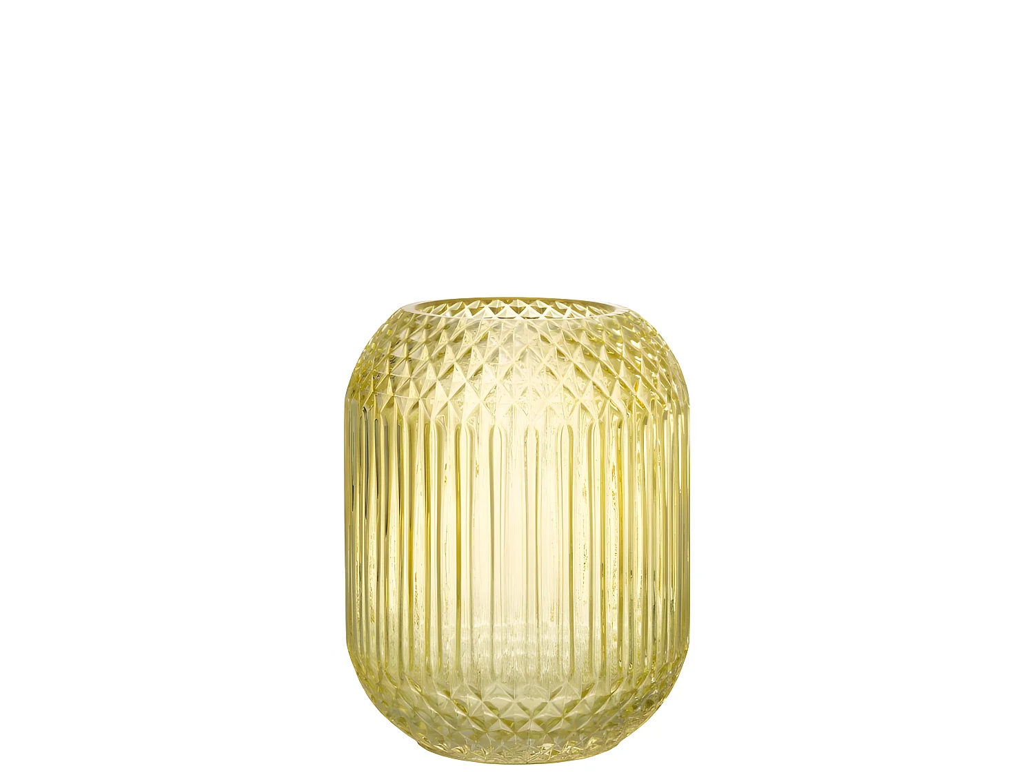 Jarrón de vidrio amarillo recto L18*l18*H19cm