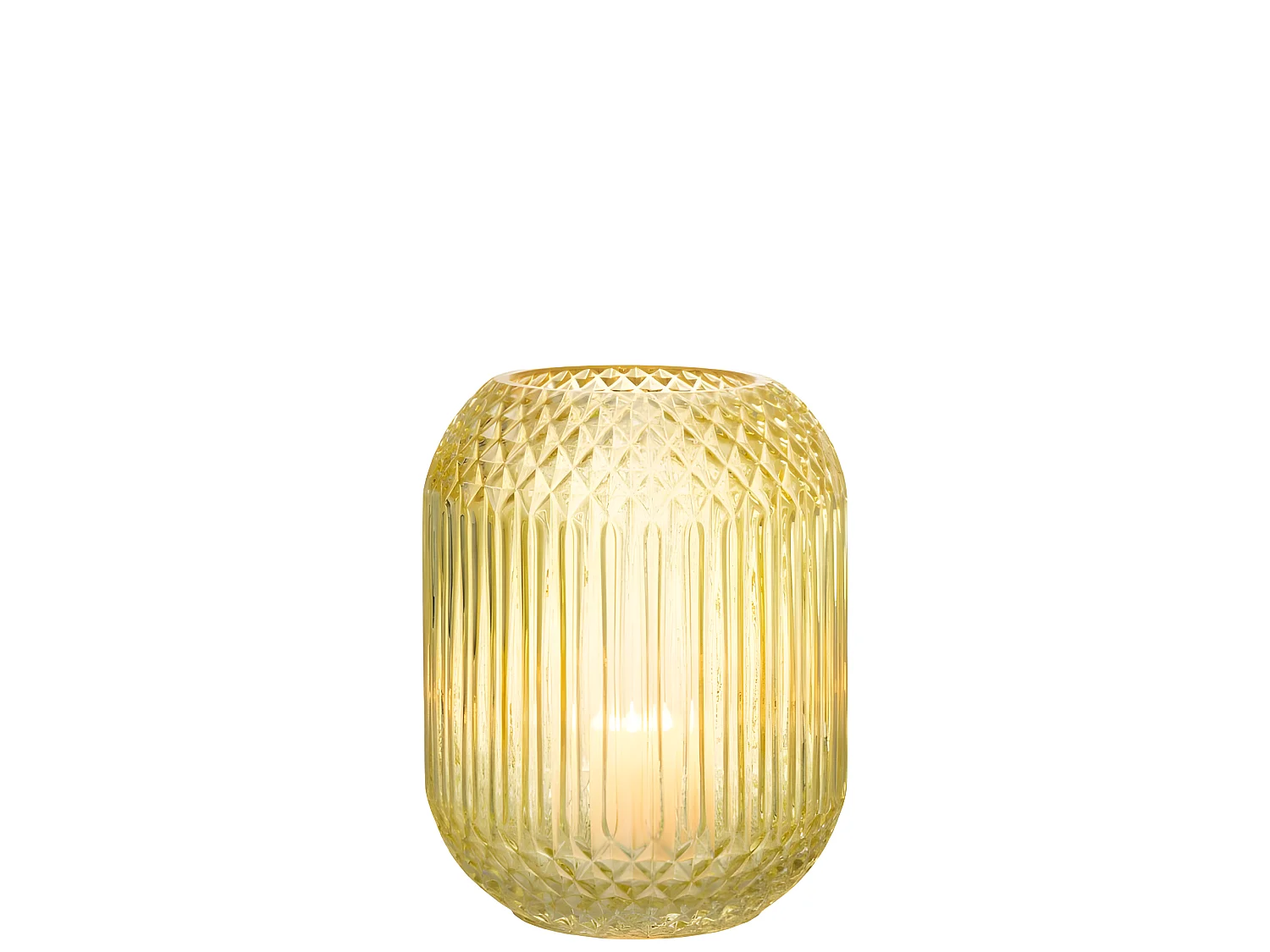 Jarrón de vidrio amarillo recto L18*l18*H19cm