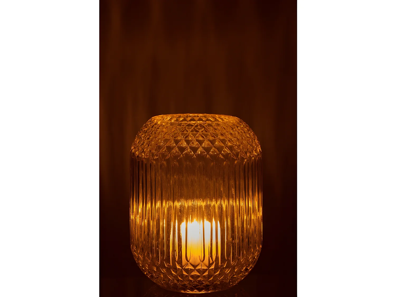 Jarrón de vidrio amarillo recto L18*l18*H19cm