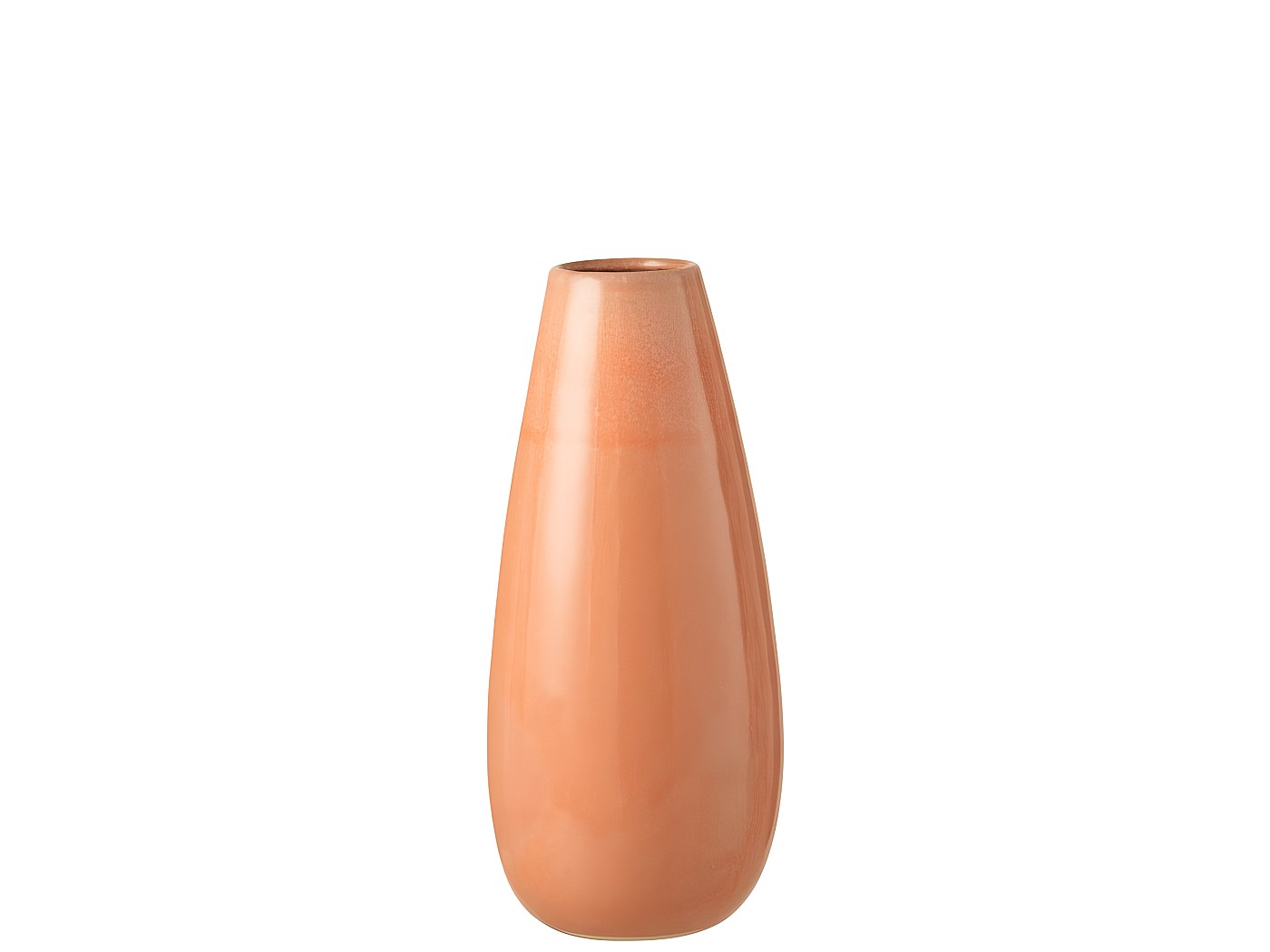 Vase haut en céramique orange 22x22x48 cm