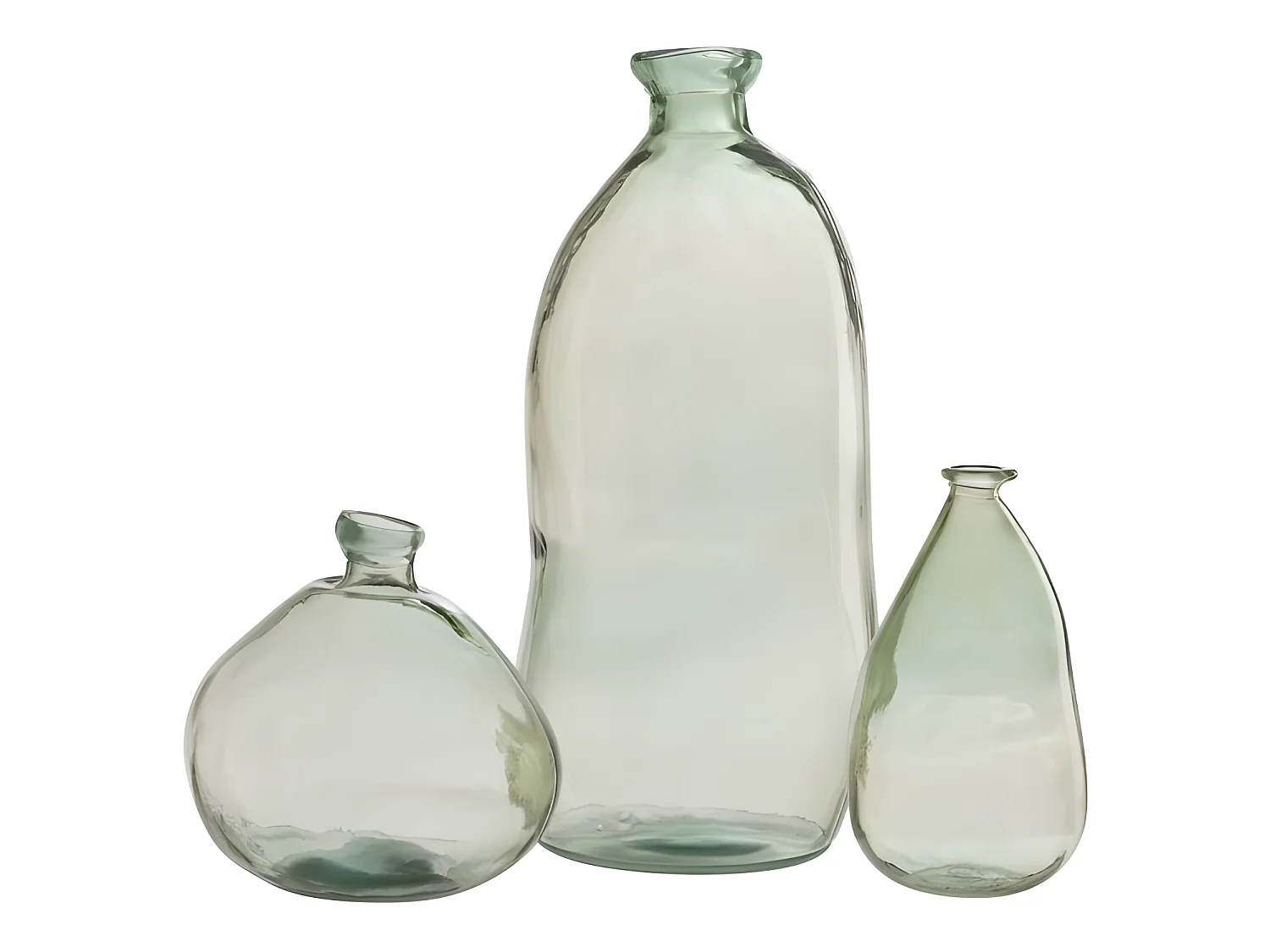 Vaso damigiana in vetro verde 20x20x37 cm